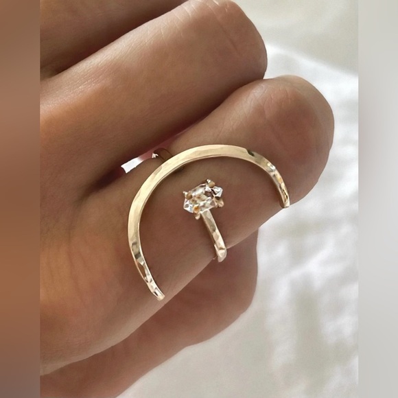 Free People Jewelry - Eclipse moon ring 14k gold fill